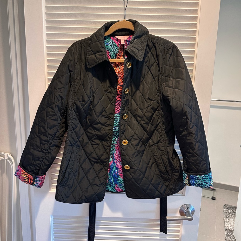 Lily Pulitzer Black Quilted Women's Jacket